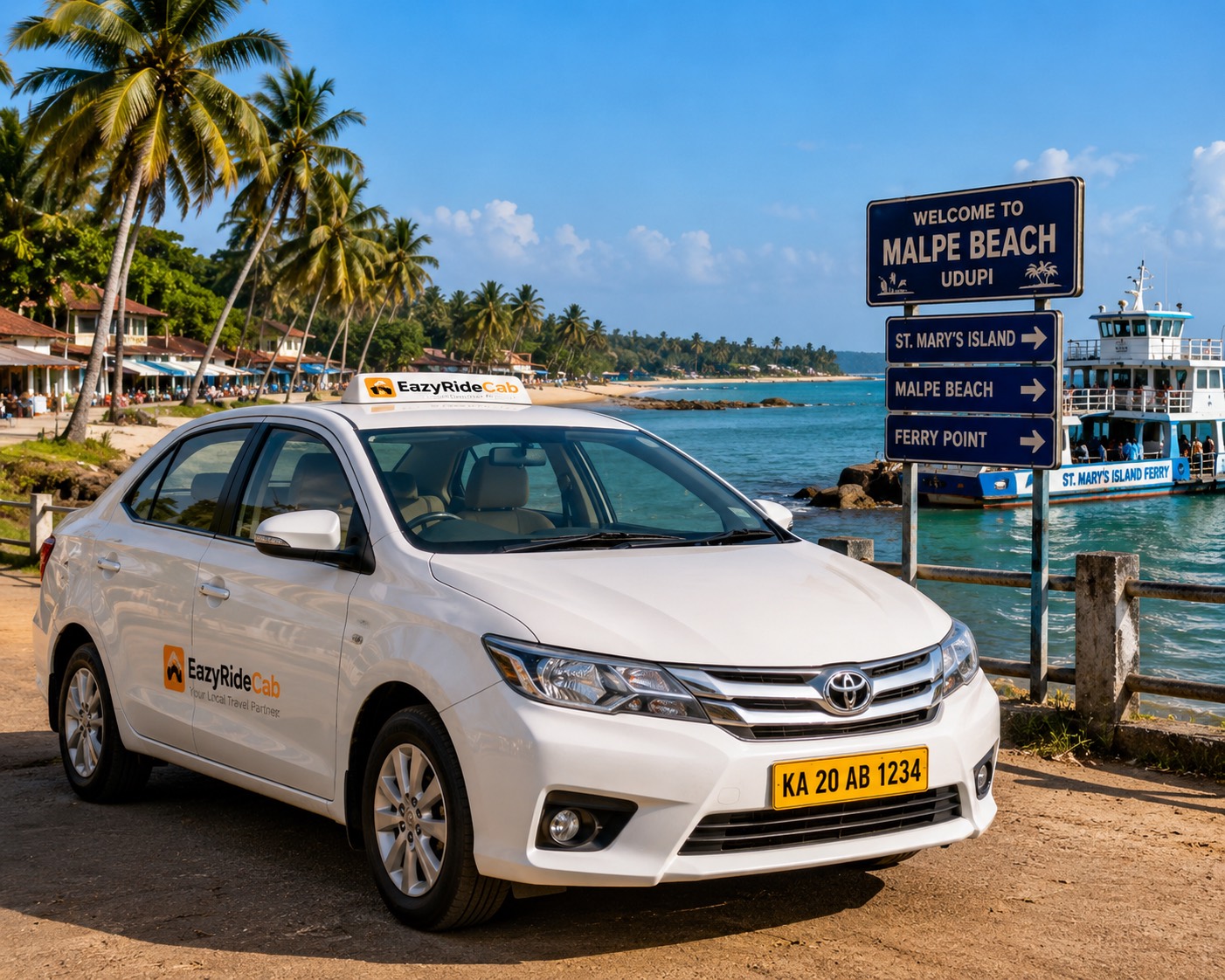 Malpe Beach and St Marys Island taxi drop from Udupi